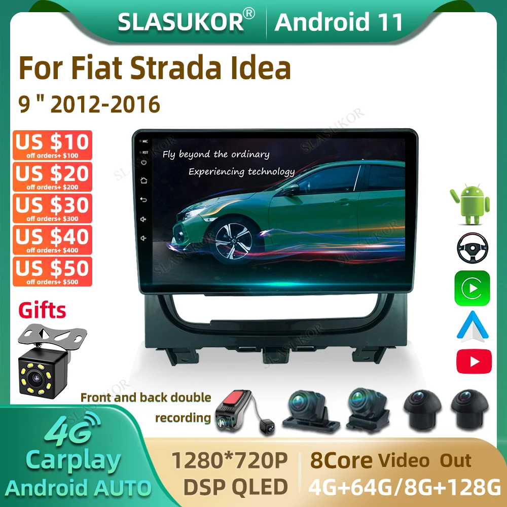 9 Pollici Per Fiat Strada Idea 2012-2016 Android Autoradio Lettore Video Multimediale Car Audio Stereo Player Navigazione
