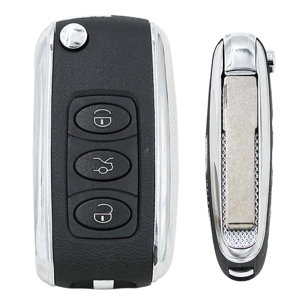 Car Key Shell Bentley Style Flip Remote 3 Button For V-W B5