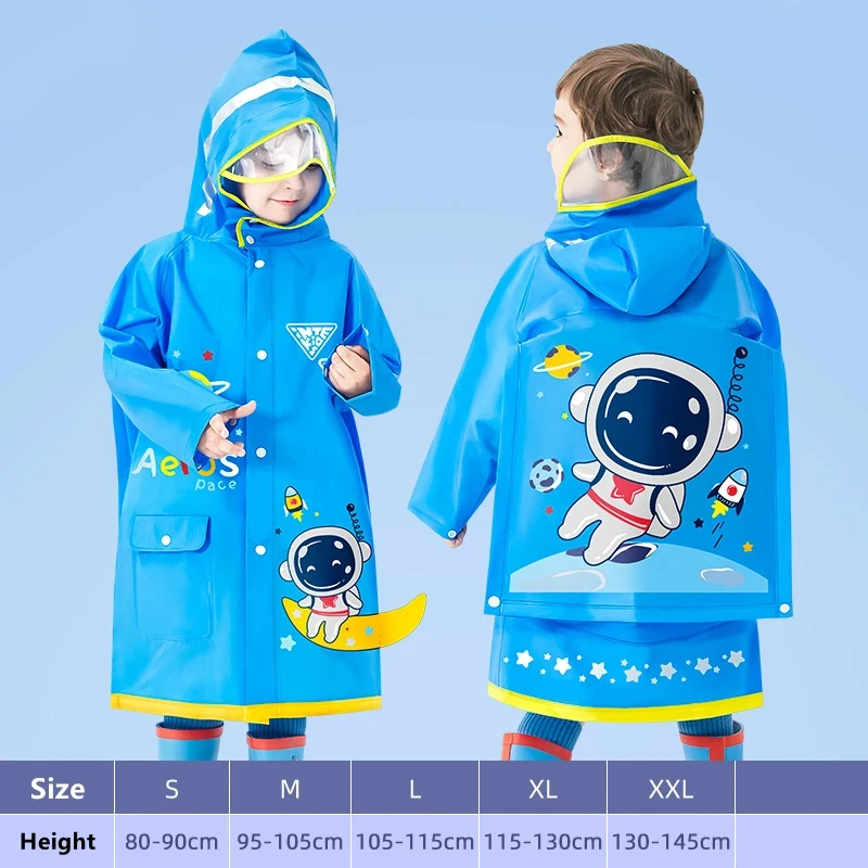 Waterproof Raincoat Unicorn children's raincoat Waterproof children's dinosaur raincoat jacket backpack position student