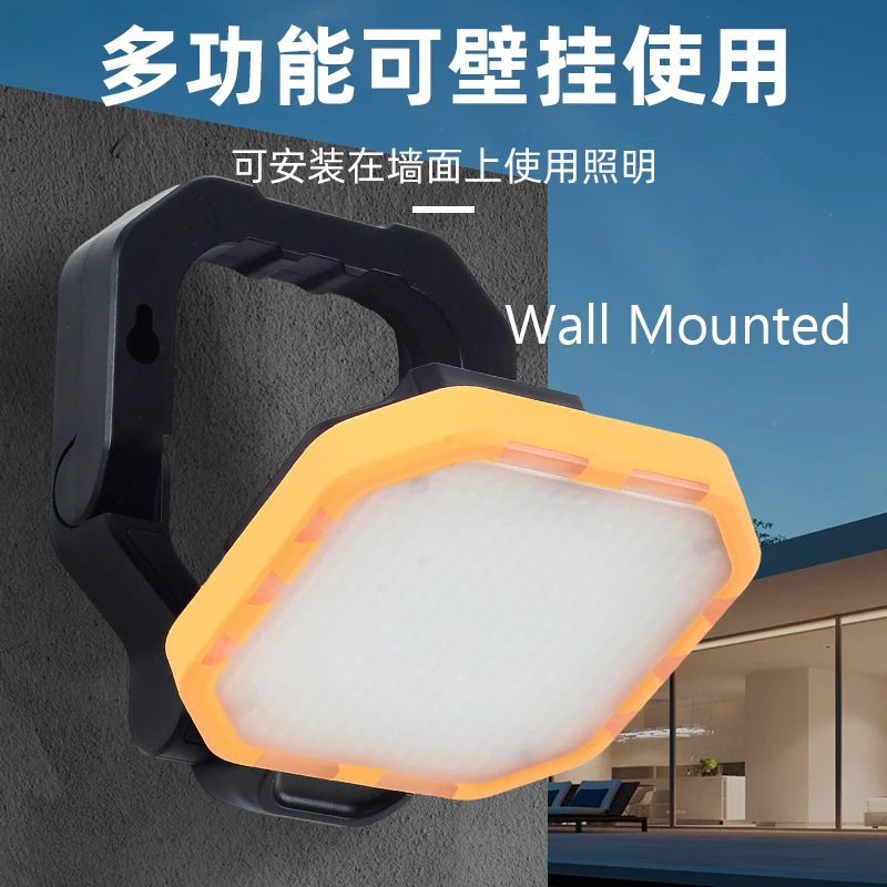 Rechargeable Work Light & Folding Stand Magnetic Cordless Inspection Lamp 2x 2000mA 18650 USB-C Job Site Lighting for Car Repair