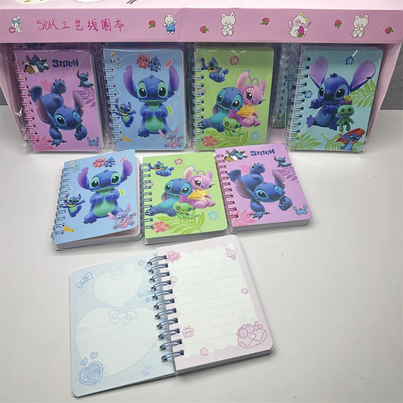 4 Pcs Mixed Disney Stitch Coil Notebook Notebook Cartoon Cute Color Inner Page Mini Notebook 2