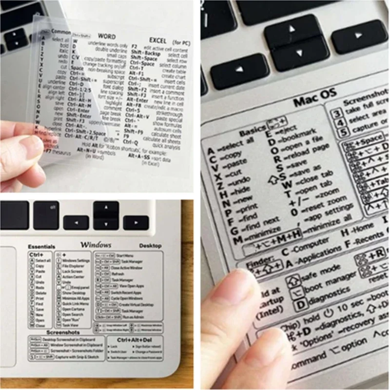 Keyboard Stickers 1pc 3pcs Keyboard Shortcut for Word Excel Windows MAC OS Letter Graphic Laptop Protective Sticker