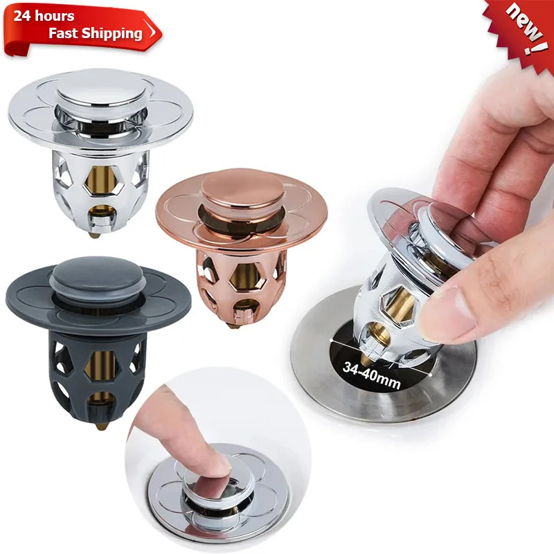 

Kitchen Bathtub Drain Stopper Pop-Up Bounce Core Basin Drain Filter Valve Hair Catcher Shower Sink Strainer Bathroom Drain Tools