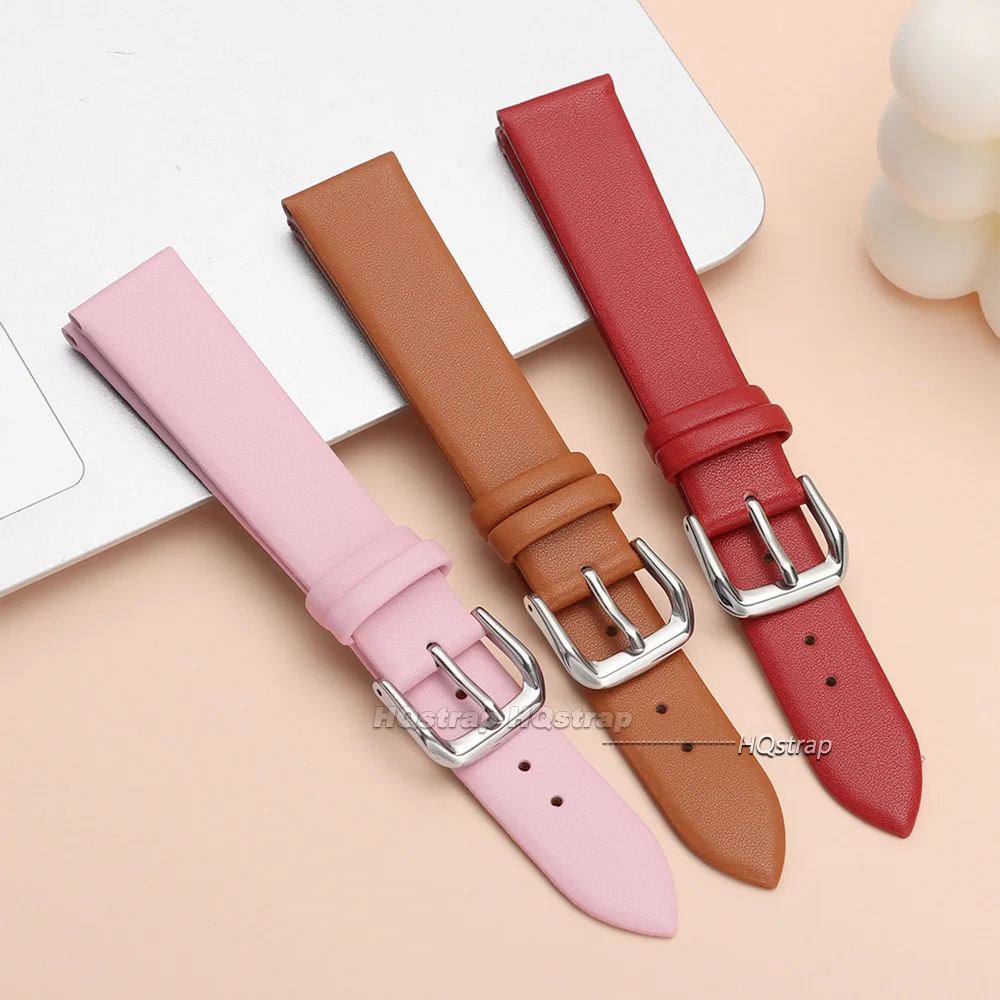 Premium Ultra-Thin Calfskin Leather Watch Strap - Universal Soft Business Bracelet