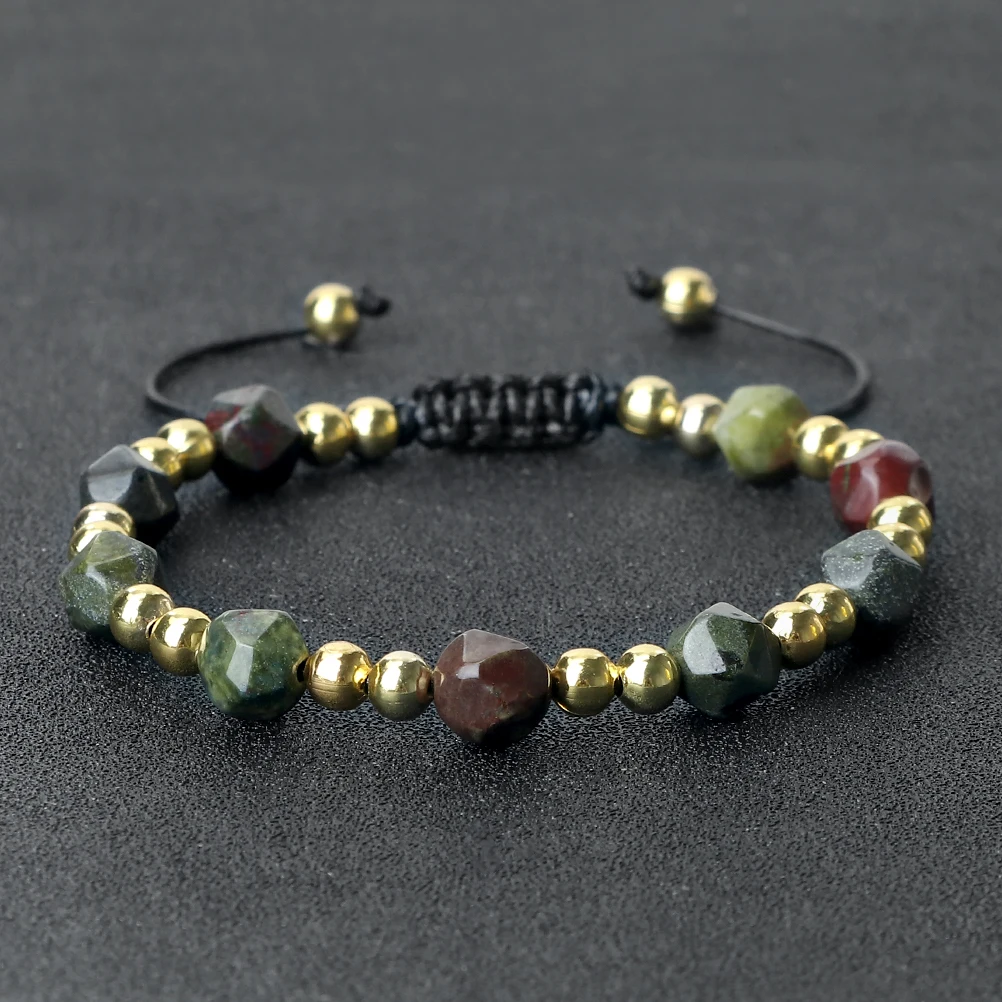 

Браслеты из натурального камня золотистые медные браслеты ручной работы Плетеные Браслеты регулируемые для женщин и мужчин подарки модные ювелирные изделия для девочек