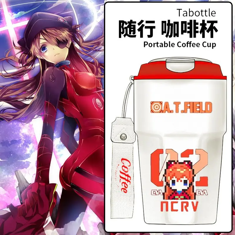 

Animation peripheral Neon Genesis Evangelion co-branded coffee cup EVA Ayanami Rei 02 Asuka peripheral accompanying thermos cup