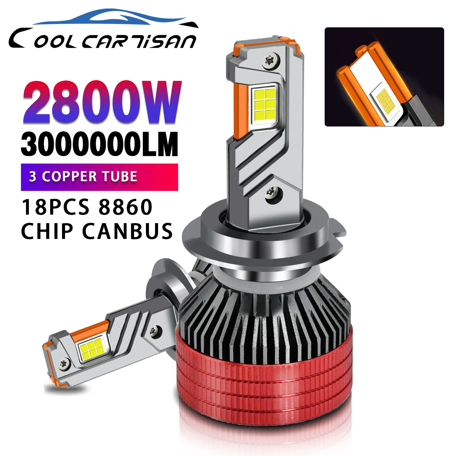 

EAGLEVISION 2800W 3000000LM High Power Lamp 8860 CSP LED Headlight Lamp Bulb Turbo Canbus 12v 24v HB3 HB4 9012 H1 H4 H7 H11 H13