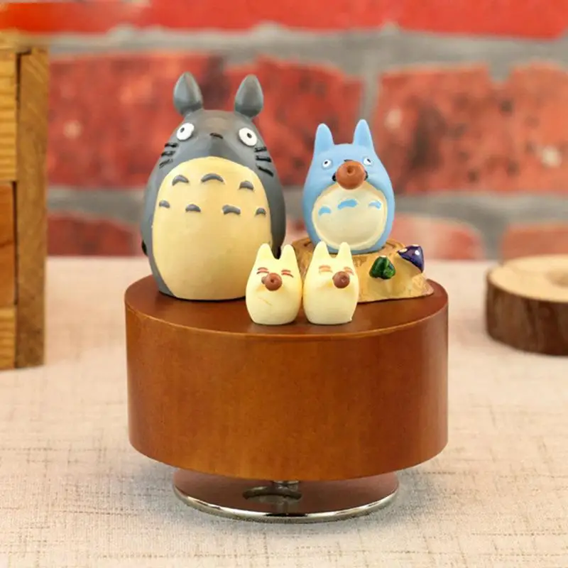 

Anime My Neighbor Totoro Cartoon Rotating Wooden Wind-up Music Box "castle In The Sky"Girl Gift Home Decoration