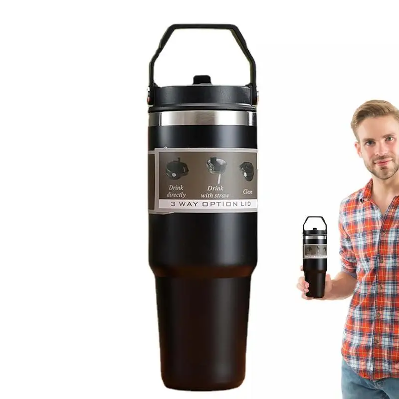 

Coffee Mug With Lid Large Capacity Durable Insulated Coffee Mug With Handle Easy Carrying Drinkware Mugs For Picnics Beaches