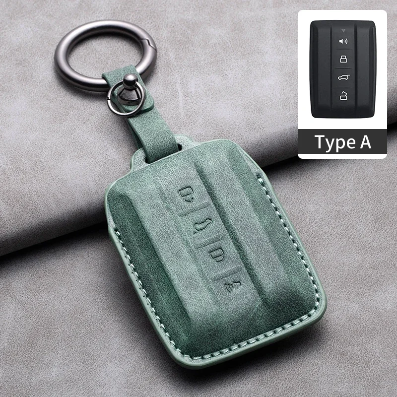 

Leather Car Remote Key Case Cover for Great Wall GWM WEY Tank 300 500 Tank300 Tank500 2021 Protector Key Fob Holder Keychain