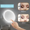 8" Rechargeable wall mounted LED makeup mirror 1X/10X magnification Double Sided Bathroom Mirror 4