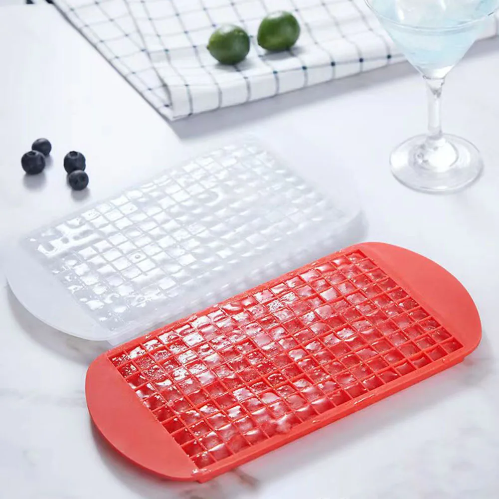 160 Grid Mini Silicone Ice Tray Ice Cubes Foldable Mold- Breaker Grid Tray Small Square Mold- Maker Silicone