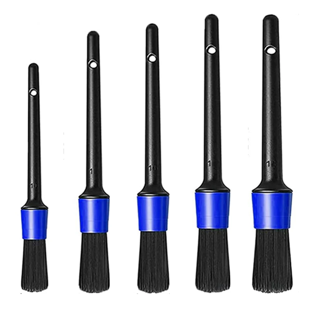 

Multi function Car Cleaning Brush 5Pcs Set Ideal for Interior AirConditioner Wheels Seat Gaps Vents Black+Blue