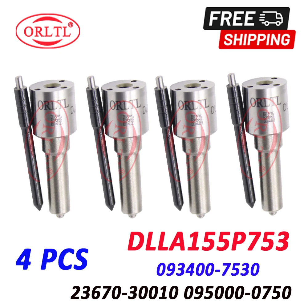 

4 ШТ. DLLA155P753 Форсунка топливной форсунки 093400-7530 DLLA 155 P 753 Дизель ORLTL 23670-30010 095000-0750 095000-0751 095000-0752