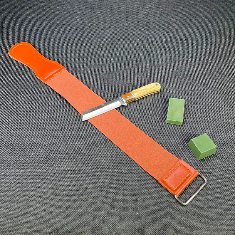 Cinghia per affilare in pelle per rasoio dritto Pelle da barbiere con composto per lucidatura, liscia - Strop per coltello da rasoio professionale