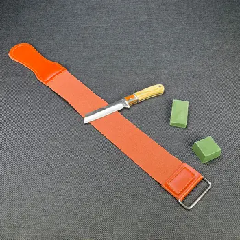 Cinghia per affilare in pelle per rasoio dritto Pelle da barbiere con composto per lucidatura, liscia - Strop per coltello da rasoio professionale