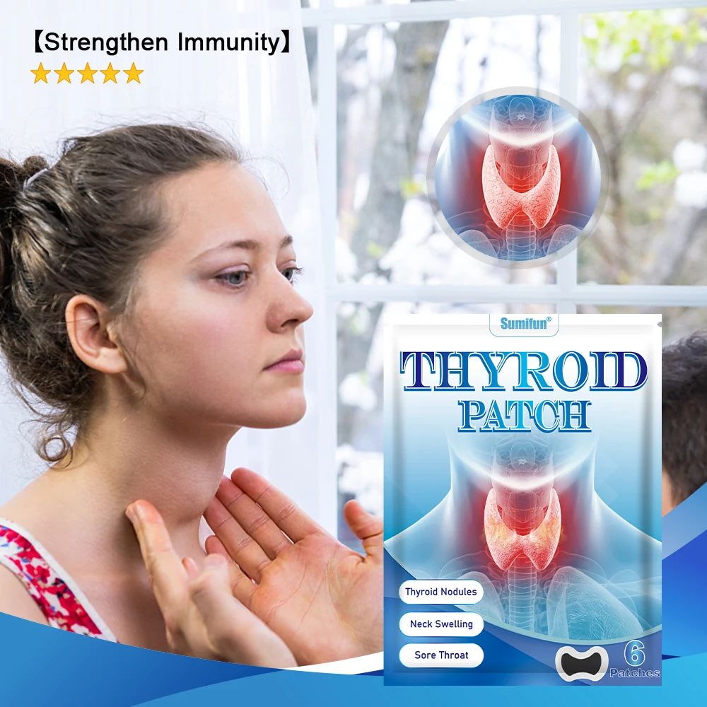 Thyroid Gland Lymph Nodes Patch 6pcs Lymphatic Detox Patch Neck Anti-Swelling Herbs Sticker Lymphpads Medical Plaster Relaxation lymph node patch