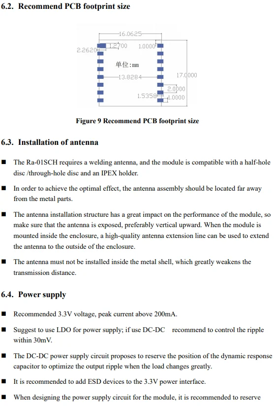 1-20 Stück Ra-01SCH-P LoRa Wifi Wireless RF Kommunikationsmodul 10 km Ultra lange Übertragungsentfernung 803–930 MHz 868–915 MHz SPI – Detail 11