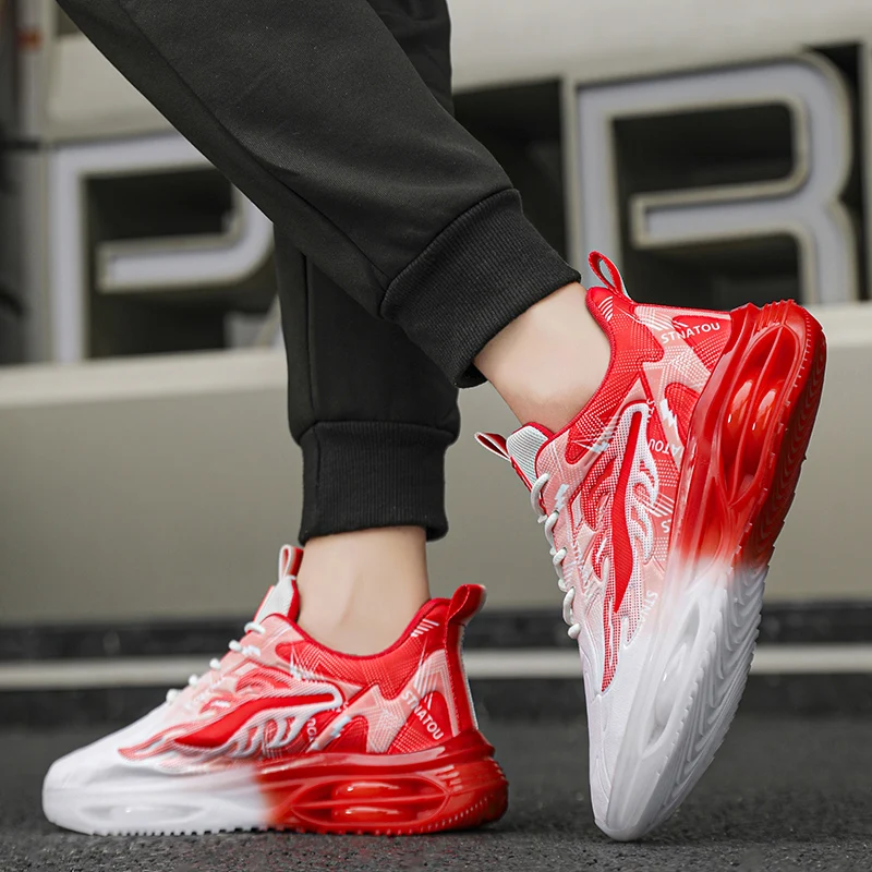 Men's Fashionable Breathable Lace-Up Fabric Sneakers, Casual Outdoor Running Walking Shoes, Lightweight Men's Shoes