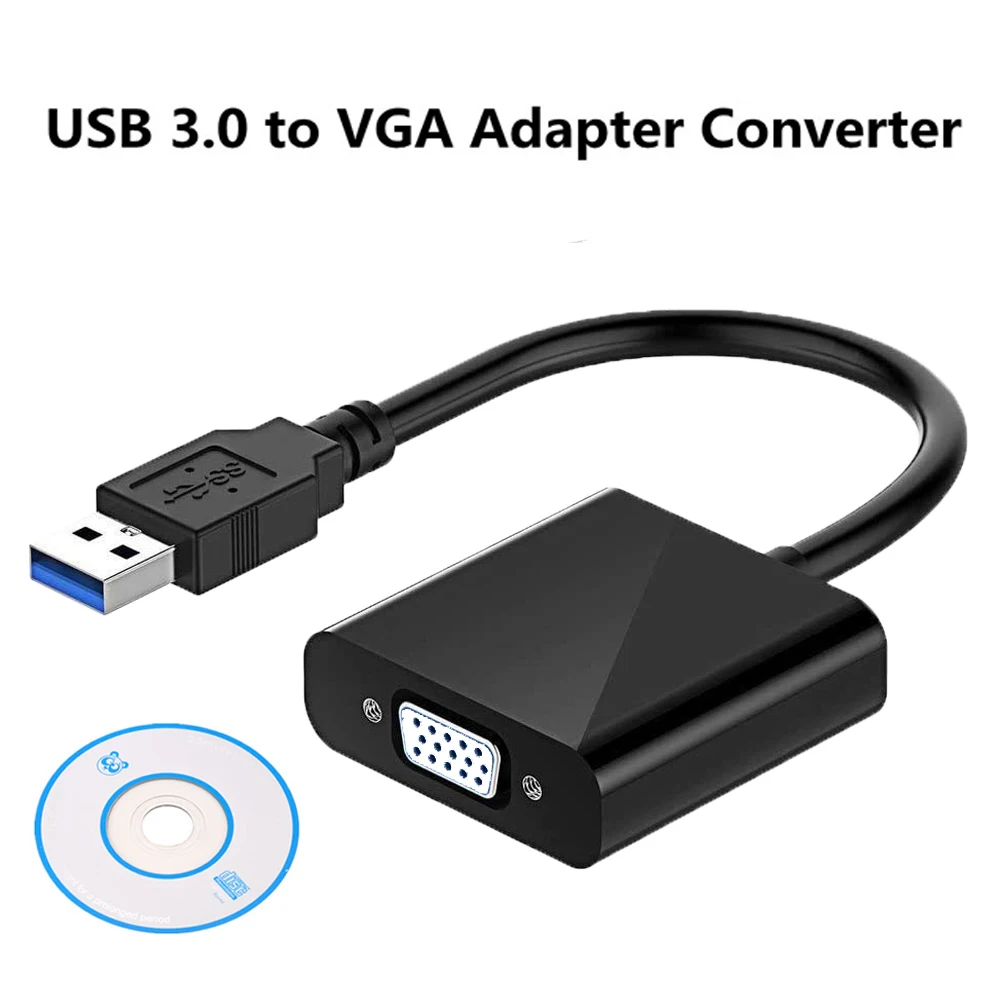 

USB 3.0 To VGA Converter Adapter Multi-Display FHD Video Card Support Windows7/8/10 Desktop Laptop For Monitor HDTV Projector