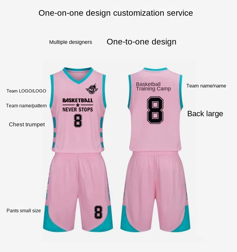 Basketball jersey custom Basketball jersey Basketball training suit Adults and Kid Basketball jersey Sets Large size 5
