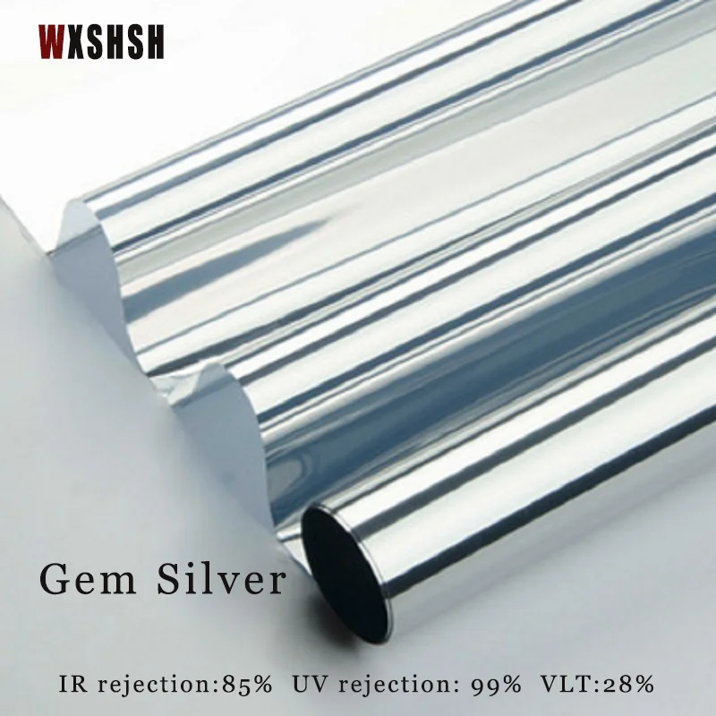Window Privacy Film Window Film Window Sticker Window sticker UV-Proof Heat-Control PET One Way Mirror Reflective Film Privacy Protection Self-Adhesive Decorative Home Silver