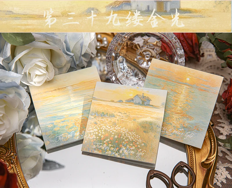 90 Blatt Light Dream Series Ins Landschaft Illustration Material Notizen Kreatives Handbuch DIY Scrapbook Ästhetisches Bastelpapier – Detail 11