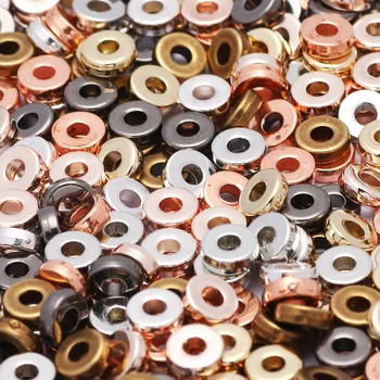 200-600 개/몫 6mm CCB 매력 스페이서 비즈 구슬 라운드 루즈 비즈 DIY 쥬얼리 만들기 용품 액세서리