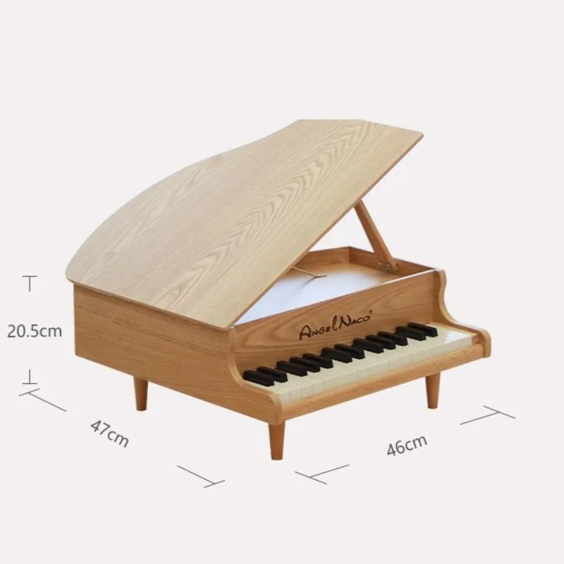Children's 37 Key Electronic Piano Wooden Baby Beginner's Small Electronic Organ Birthday Gift Keyboard Musical Instrument