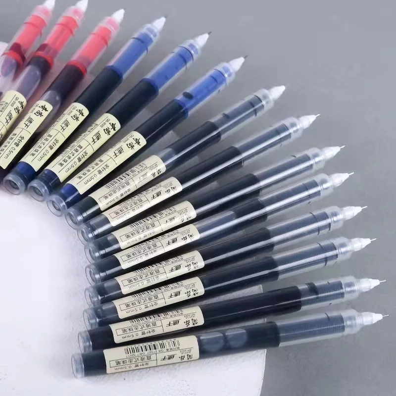 5Pcs/set Quick-drying 0.5mm Roller Pen Black/Red/blue ink Straight Liquid Rollerball Gel Pen for School Office Stationery Kawaii 5pcs bta10 600b bta10 600c bta10 800b bta10 800c bta12 600b bta12 600c bta12 800b bta12 800c straight in to 220