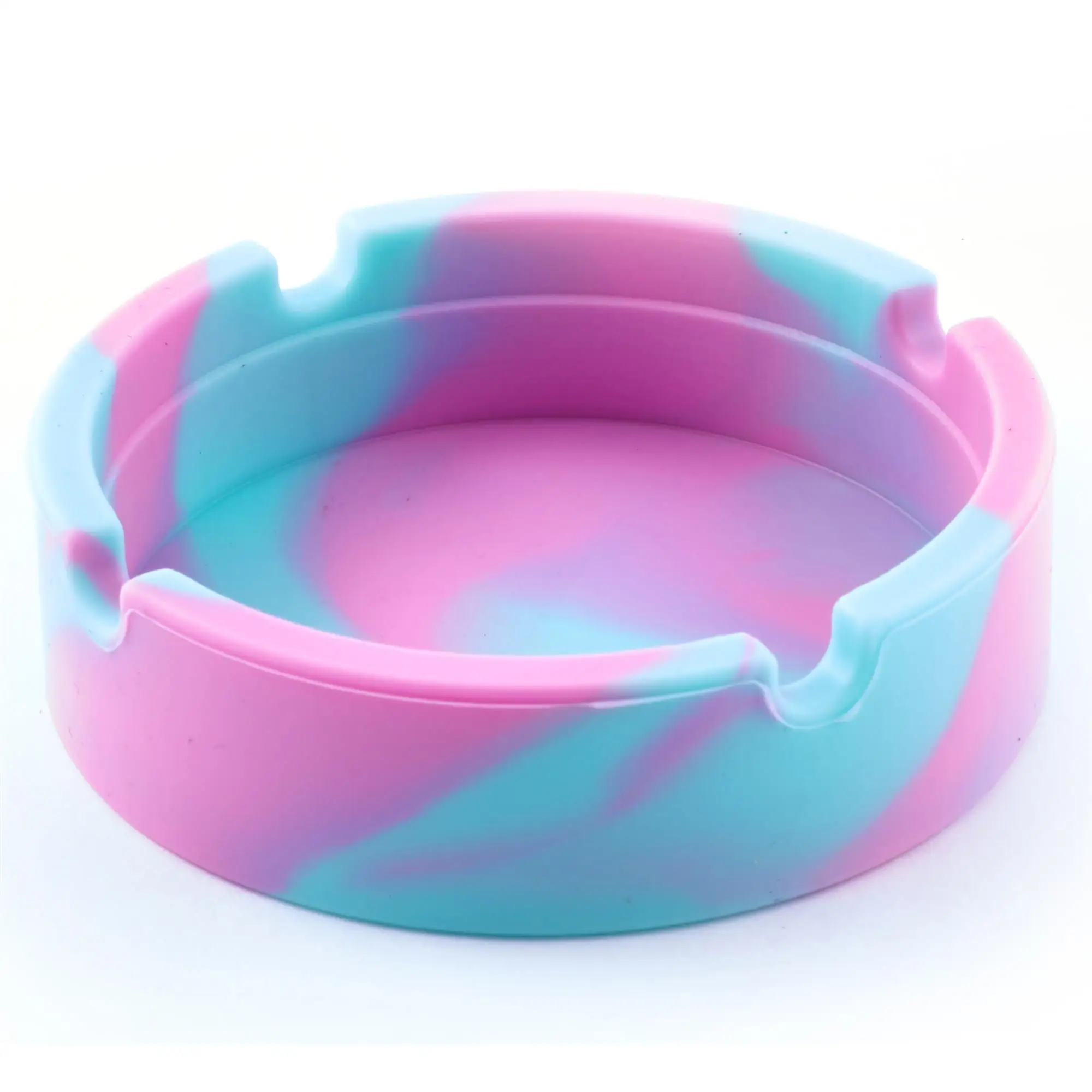 Cendrier En Silicone Lumineux Rose - Incassable, Résiste à 230°C, Avec 4 Encoches Pour Cigarettes - 8