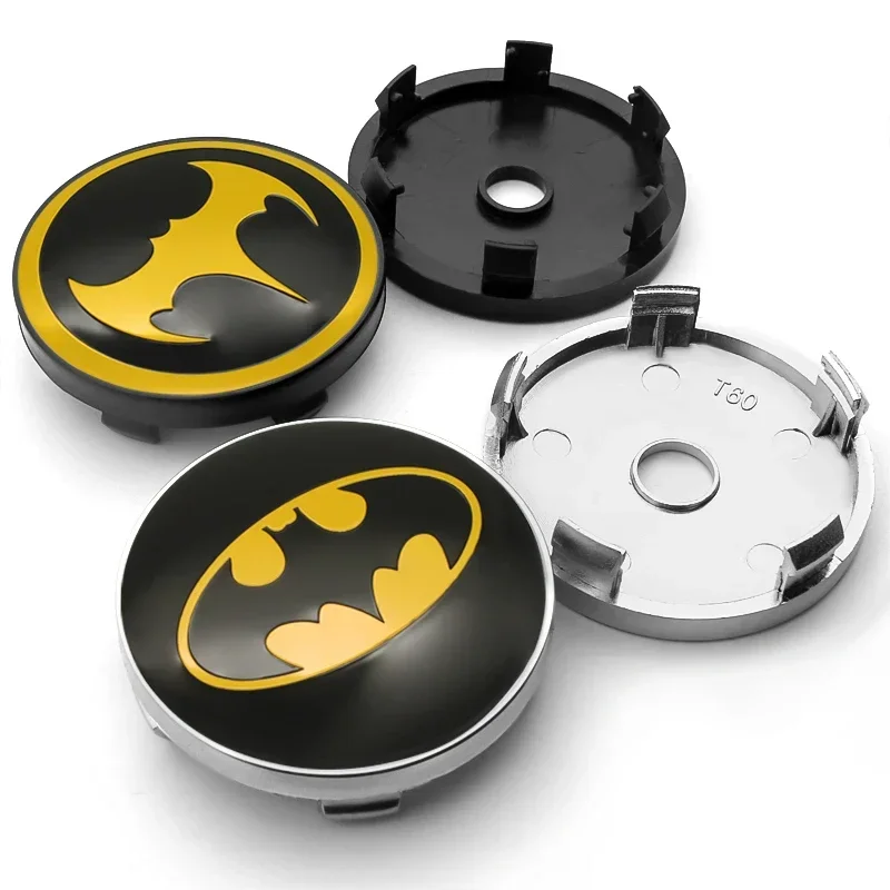 4Pcs 56/60Mm Car Styling Wheel Center Hub Cap Rim Cover Bat Emblem Badge Stickers Decalcomania Accessori Auto Decorativi