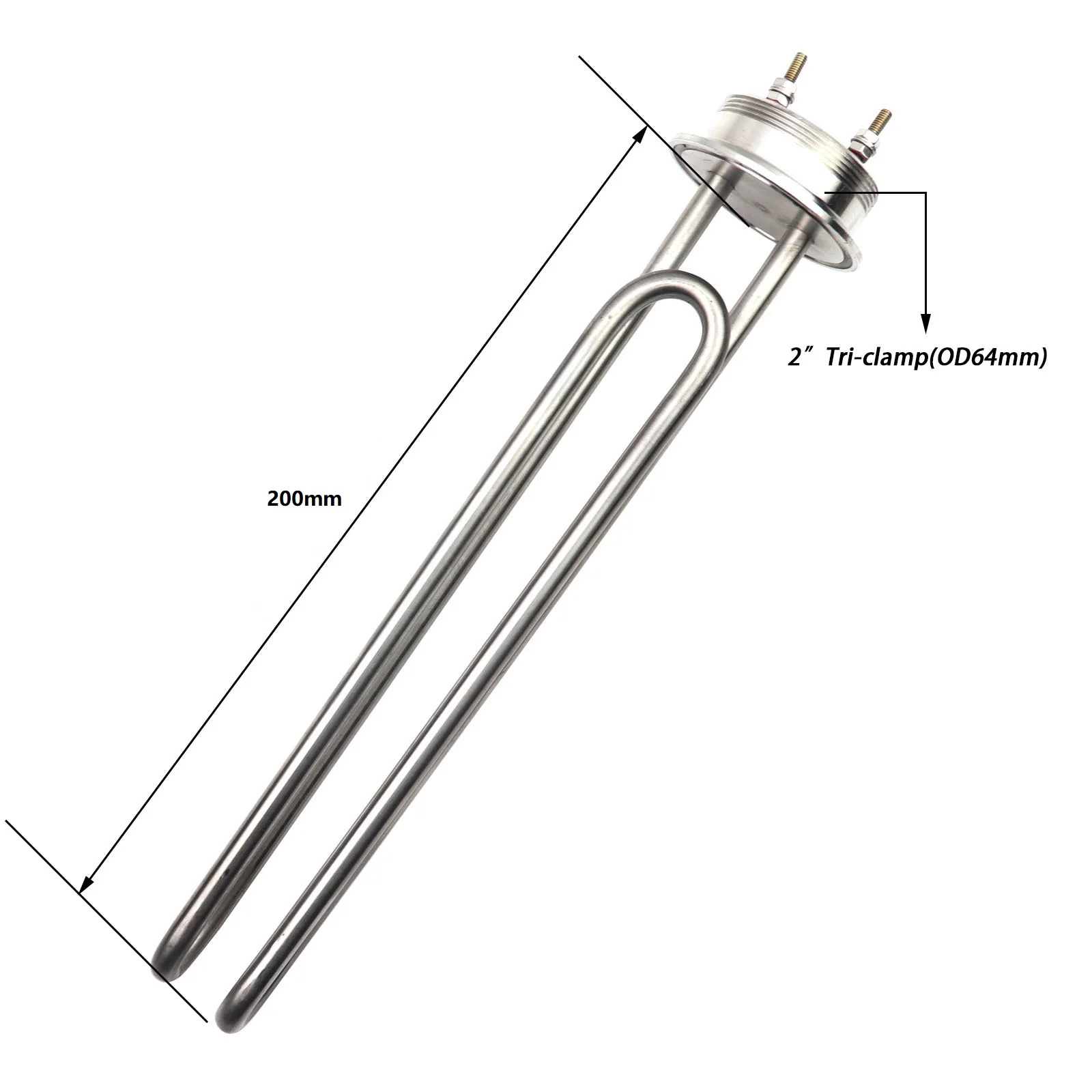 inoxidável, caldeira e fermentação, Tri Clamp, OD64, 220V, 1200W, 2