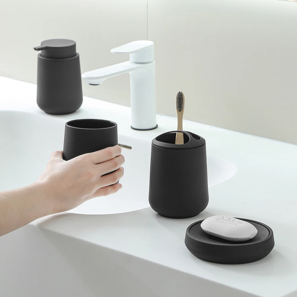Soap Dispenser Bathroom Accessories Set 4pcs Bathroom Soap Dispenser Toothbrush Holder Cup Soap Dish