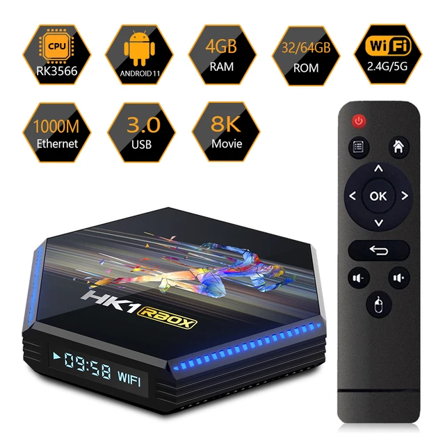  Android 13.0 TV Box,H96 Max DDR4 4GB RAM 64GB ROM Quad-Core  64bit WiFi6 Dual 2.4G/5.8G WiFi Ethernet 1000M BT5.0 8K HDR10+ Ultra HD  USB3.0 Player : Electronics