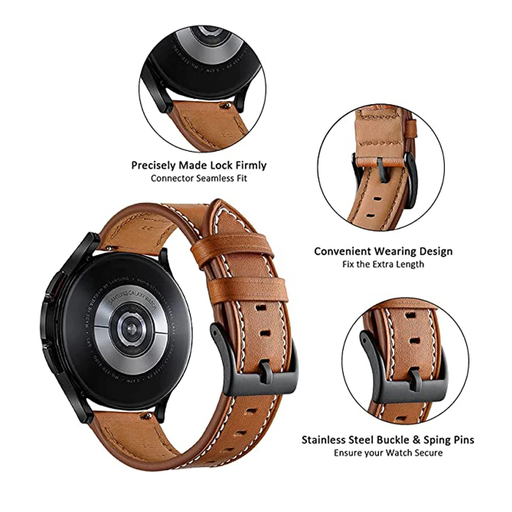 20mm Leather Watchband For Huawei GT 3 42mm Strap GT2 GT 2 Honor Magic Watch 2 42mm/GT3 Pro 43mm Band Replacement Bracelet