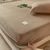 Thermal Velvet Bed Sheets Plush Fabric Mattress Cover For Winter Bed Cover Bed Bed Linen Set For Single Double King Queen Bed 3