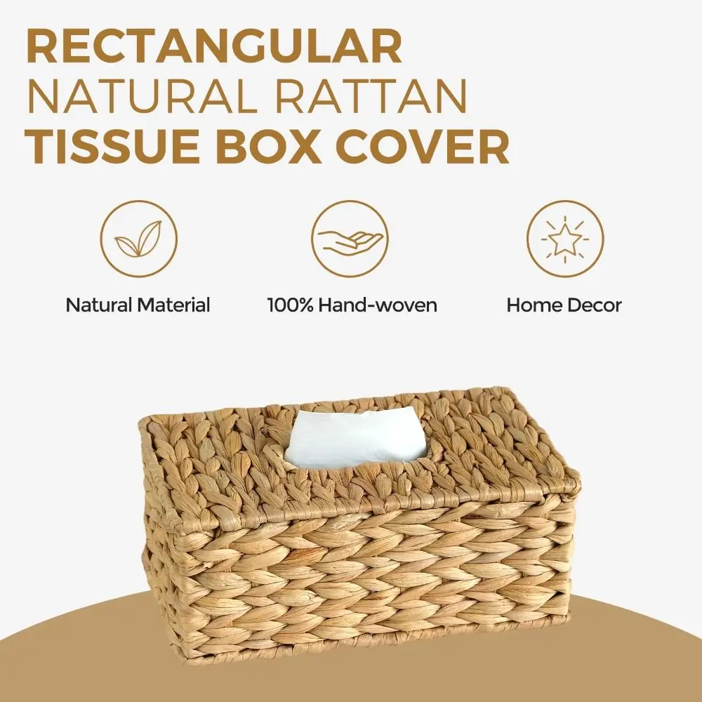 Stroh gewebte Taschentuchbox-Abdeckung, natürliche dekorative Taschentuchbox, Haushalt, Umweltschutz, Taschentuchhalter – Detail 14
