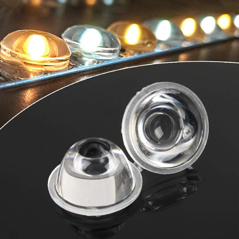10 Pz/Set 20Mm 10/30/90/120 Gradi Vetro Ottico Led Lente Riflettore Collimatore Per 1W/3W/5W Led Lampadina E27 Mr16 Gu10