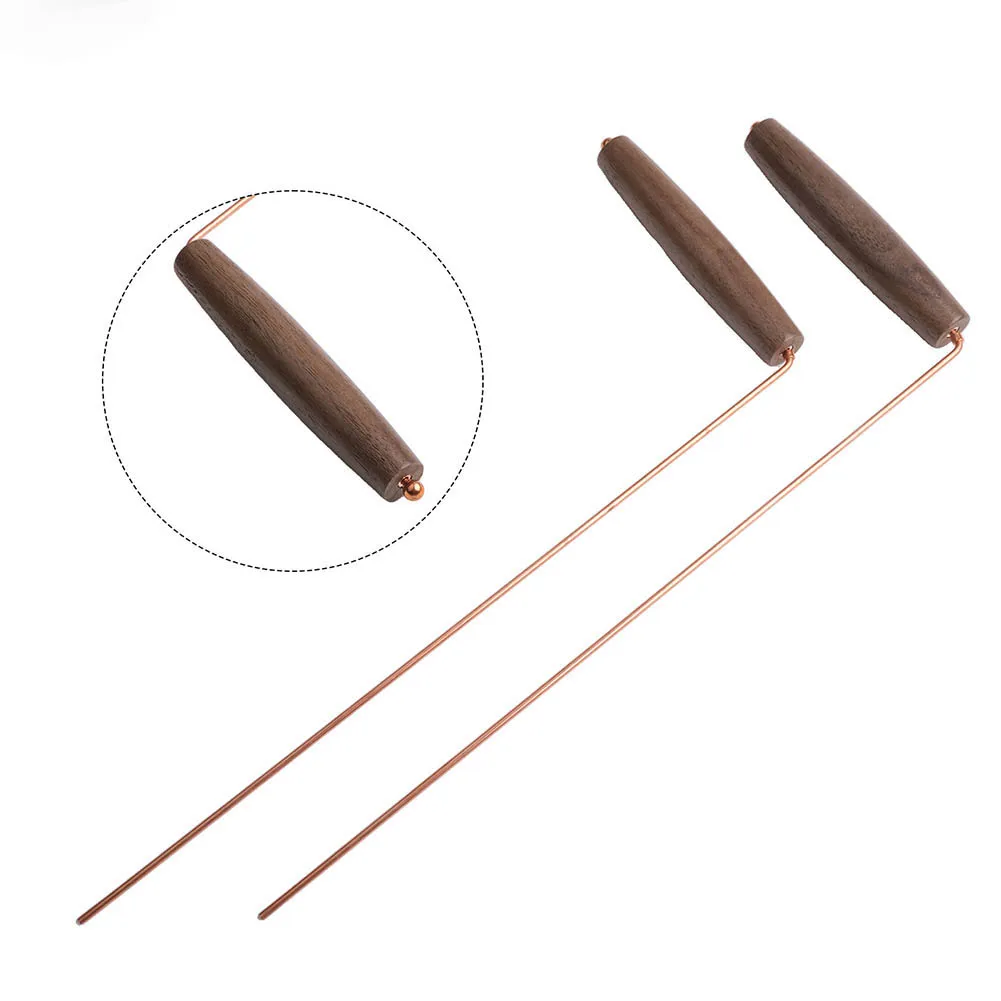 2PCS Pure Copper Metal Detector Rod Flexible Water Witching Portable Detachable Dowsing Rod metal detector,dowsing sticks