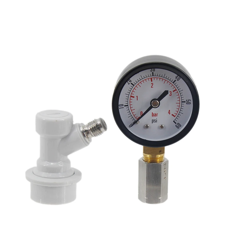 Beer Brewing Equipment, Homebrew Fitting, Mini Gauge Handy Ball Lock Dial Keg Pressure Quick Tester 0-60 psi Corny Beer Barrel Leaking Finder Homebrew Kegging Equipment