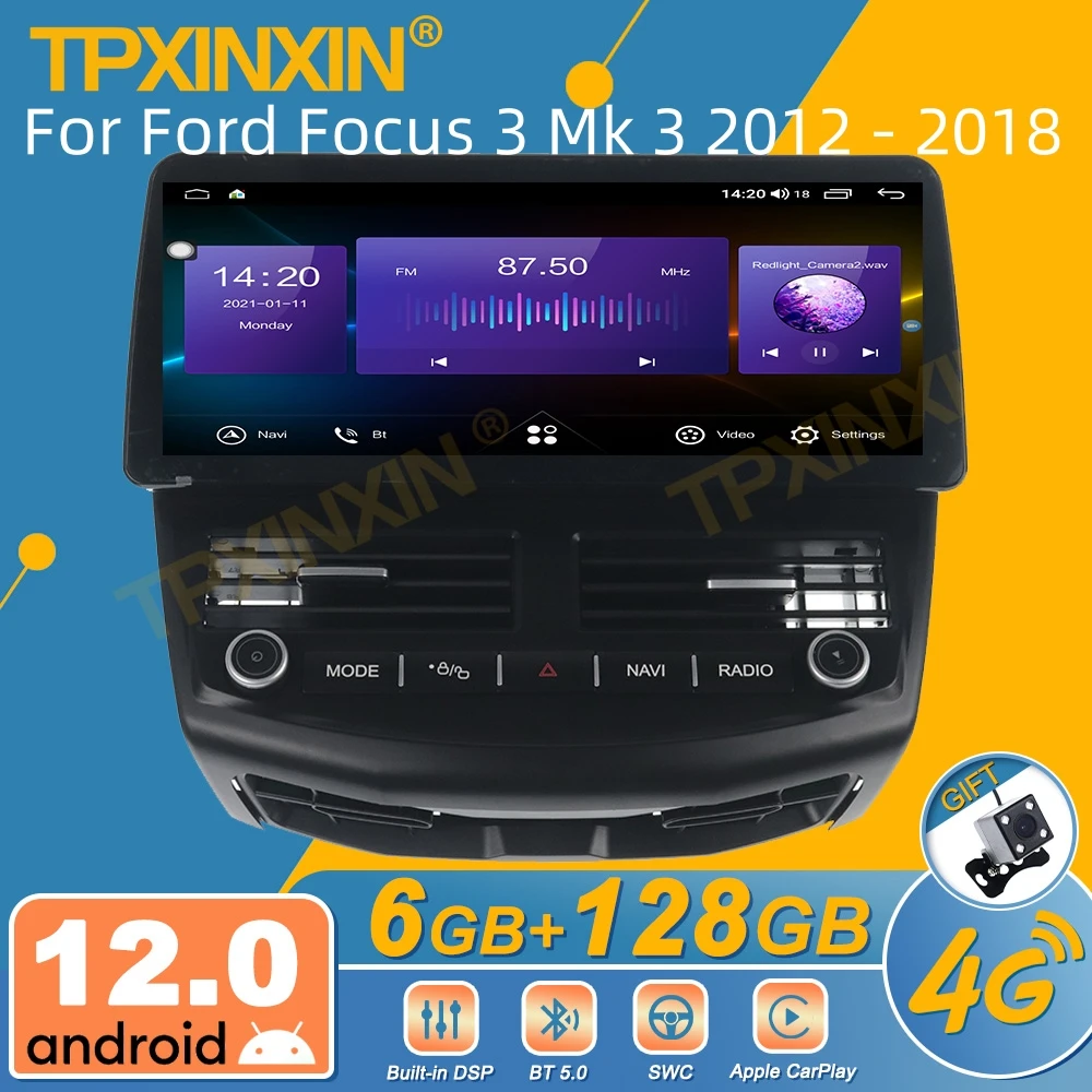 Per Ford Focus 3 Mk 3 2012 - 2018 Autoradio Android Ricevitore Stereo 2Din Autoradio Lettore Multimediale Gps Navi Head Unit Screen