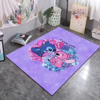 Disney Lilo and Stitch Pattern Large Area Rug 3D Carpet Home for Living Room Kids Bedroom Sofa Doormat Decor Children Floor Mats 3