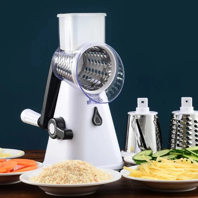 3 In 1 Slicing Grater Vegetable Slicer Manual Potato Carrot Plastic Cheese Grater  Stainless Steel Blade