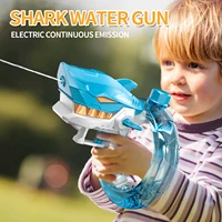 2024 New Poly Ring Electric Repeater Water Gun Toys for Children Spraying High Pressure Mechanical Shark Splash Water Festival 1