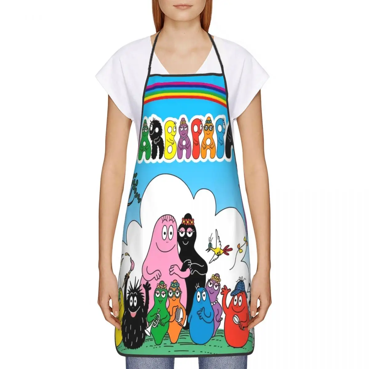 

Happy Barbapapa Family Funny Apron Women Men Cartoon Adult Unisex Kitchen Chef Bib Tablier Cuisine Cooking Baking Gardening