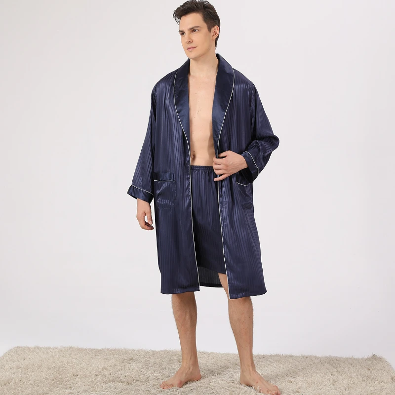 BeltBathrobeShortsEuroUSSizeSatinBathrobeSoftCozyLongsleeved