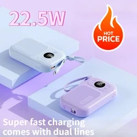 Large Capacity Digital Mini 10000mAh Mobile Power Bank with Built-in 22.5W Fast Power Bank Cable 1