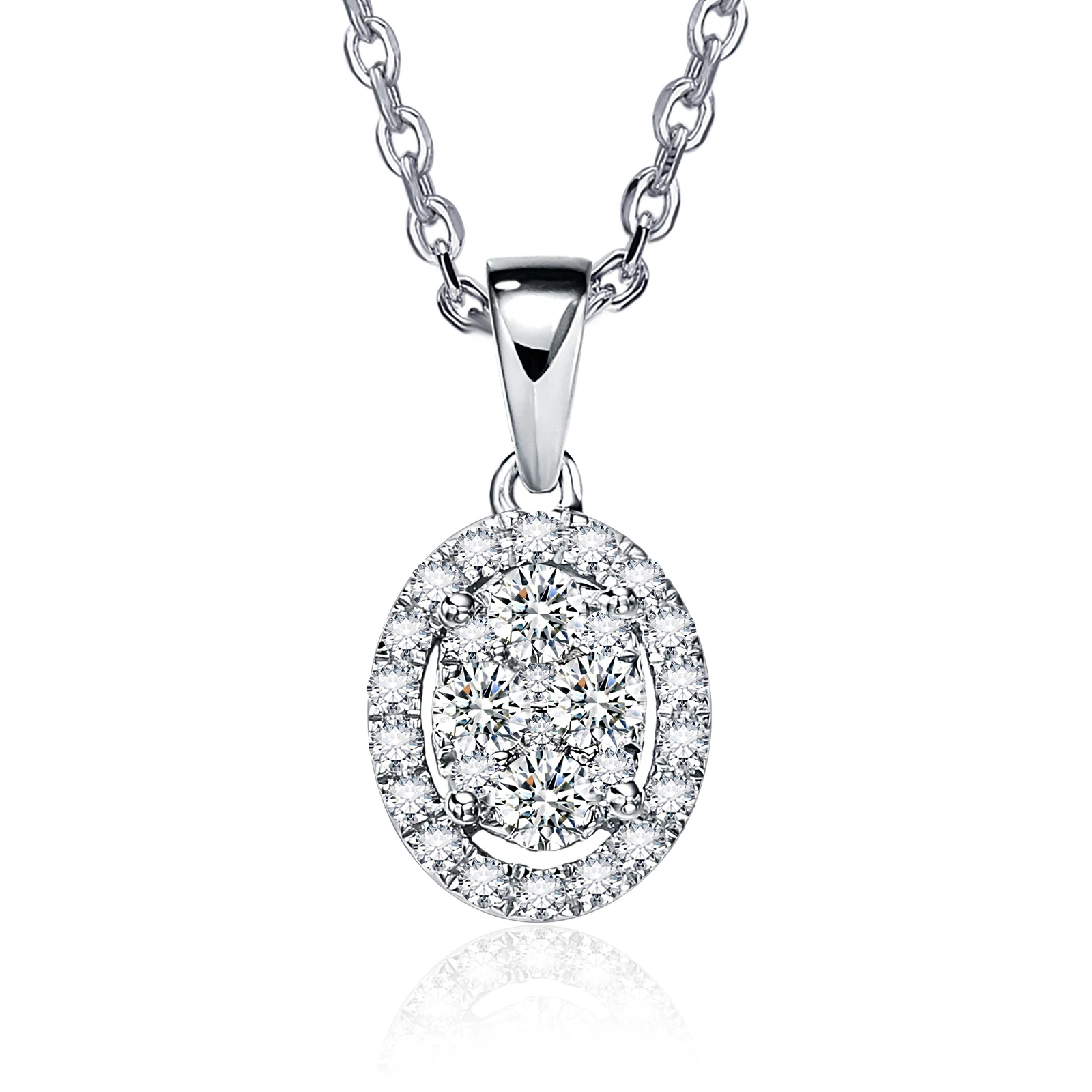 

Ожерелье женское овальное из серебра 925 пробы с муассанитом 0.3ct D