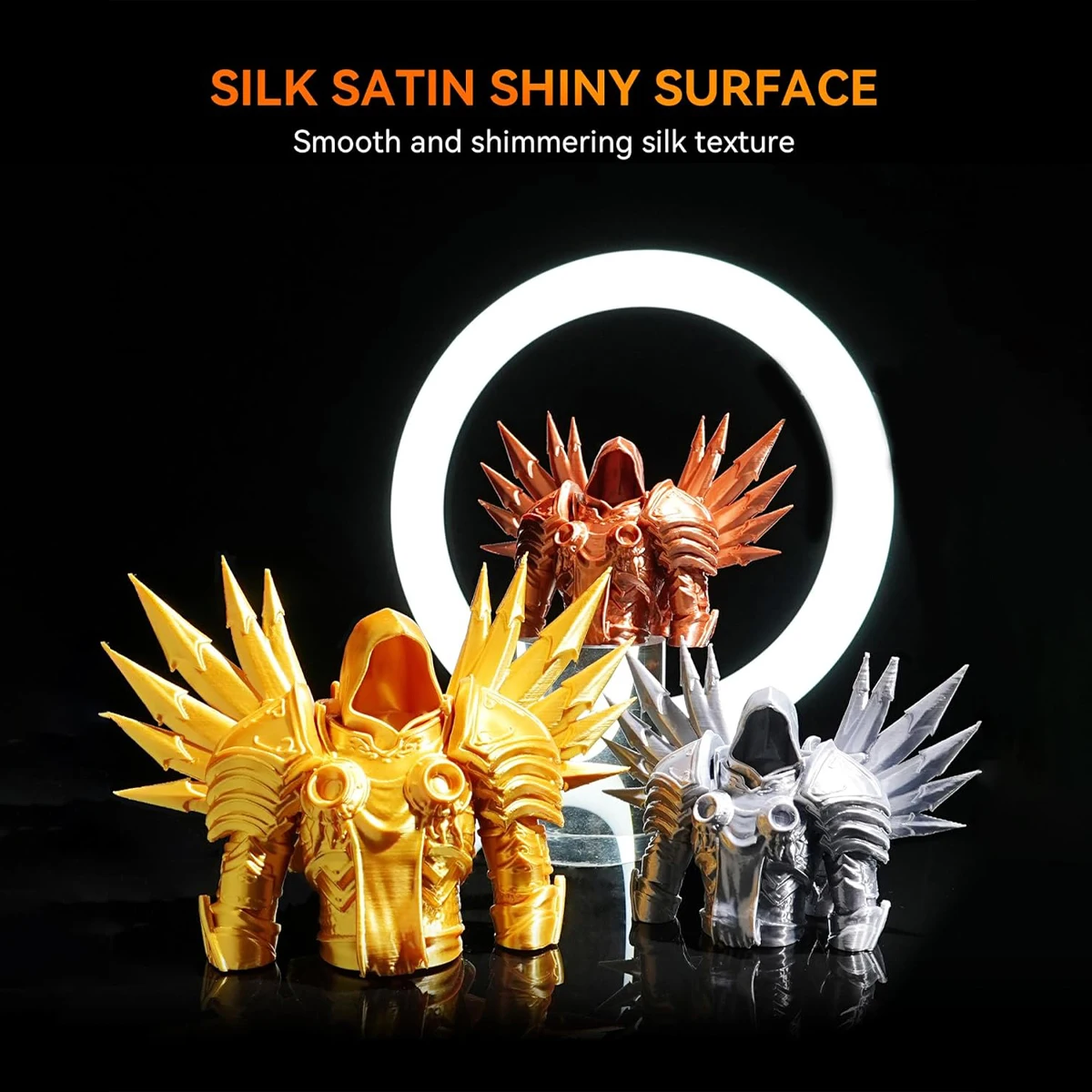 3D 프린터 필라멘트, PLA+ 실크 필라멘트 멀티컬러 1.75mm, 개별 진공 포장, 200g/250g/500g/1000g 스풀